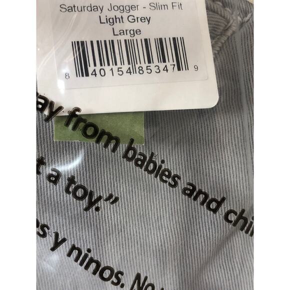 Marine Layer Saturday Jogger Pants Drawstring Waist Slim Fit Light Grey NWT L - Picture 7 of 10